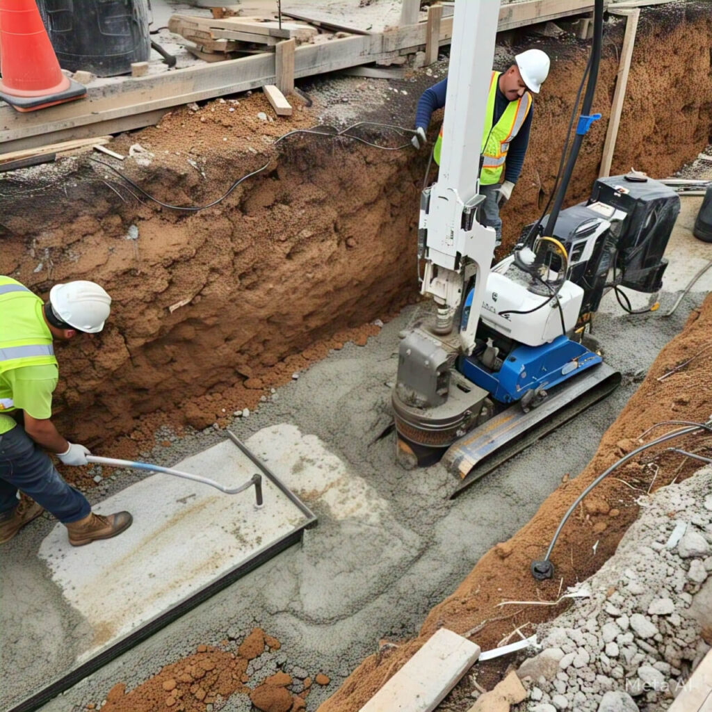Slab Foundation Contractors Working